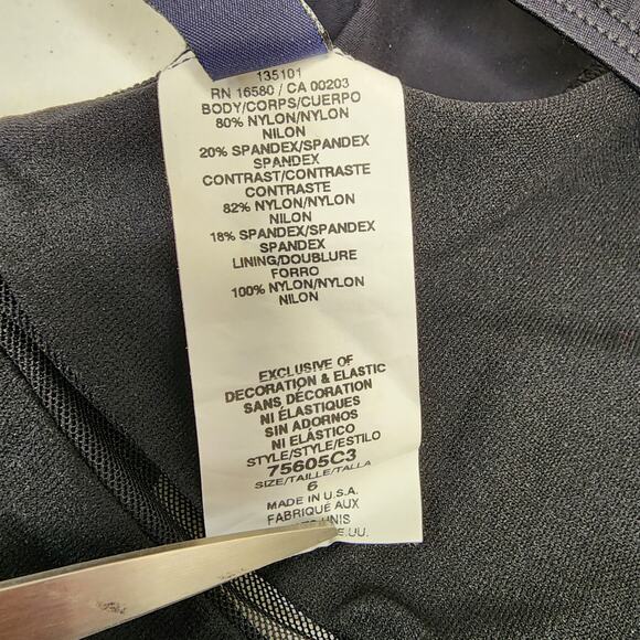 Anne Cole Collection One Piece Swimsuit Black with Mesh Size 6 NWT - Picture 10 of 14